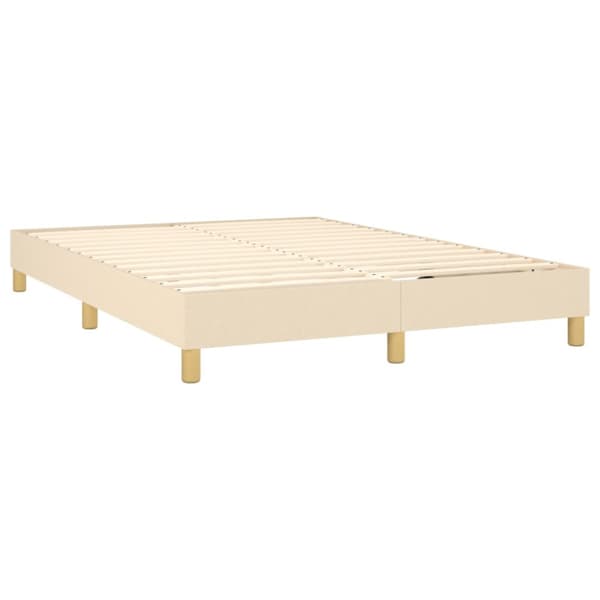 Boxspring-sängram gräddvit 140x190 cm tyg