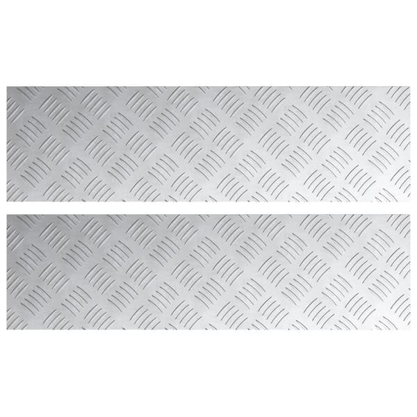 Trappsteg Rektangulär 2 pcs Silver 70 x 20 cm Aluminium