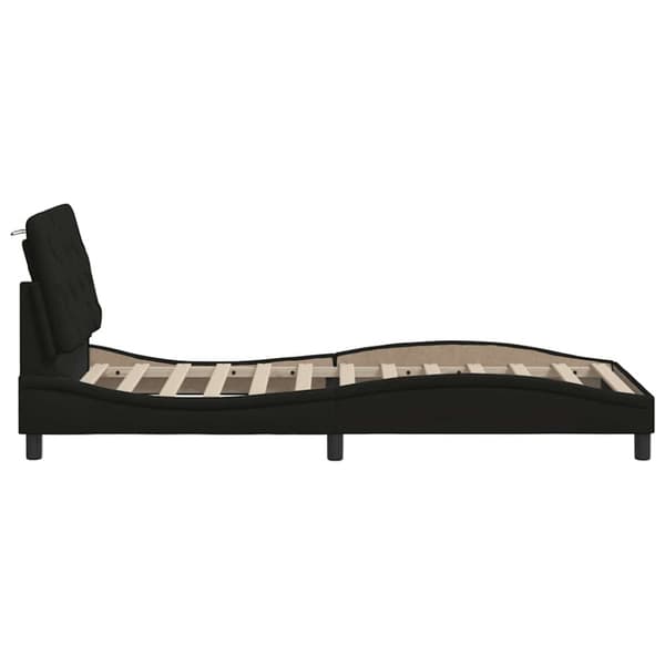 Bed Frame without Mattress Black 90x200 cm Fabric