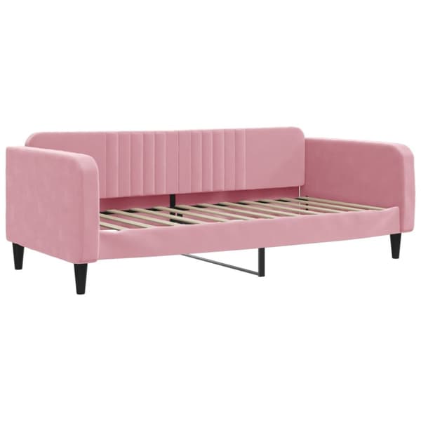 Dagbädd med madrass rosa 90x200 cm sammet