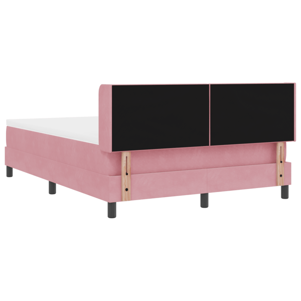 Bäddfjäder med huvudgavel Rosa 190 x 140 cm Sammet