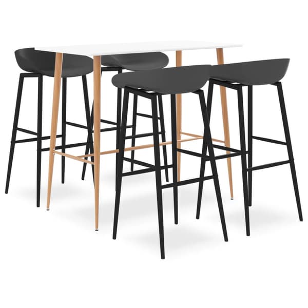Bargrupp 5 delar vit och grå