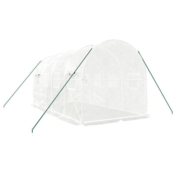 Växthus med stålram vit 8 m² 4x2x2 m