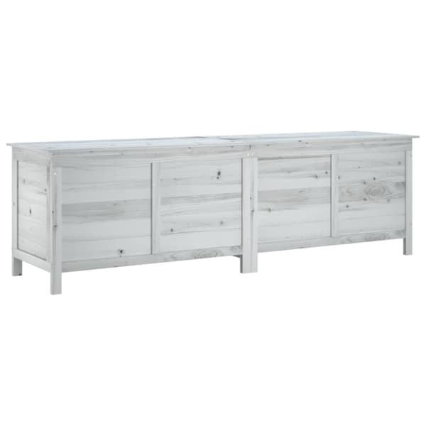 Dynbox vit 198,5x50x56,5 cm massivt granträ