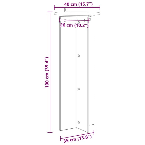Växtställ 2 pcs Sonoma-ek Ø40 x 100 cm Konstruerat trä