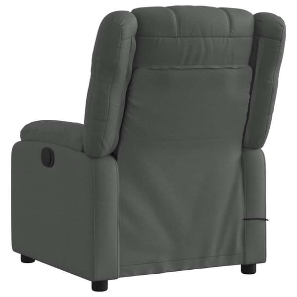 Massagefåtölj mörkgrå tyg