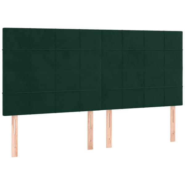 Ramsäng med madrass mörkgrön 180x200 cm sammet