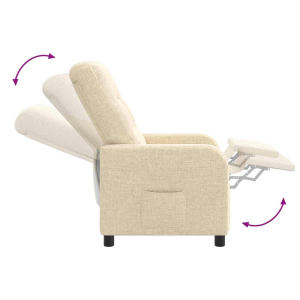 Recliner Gräddvit Tyg