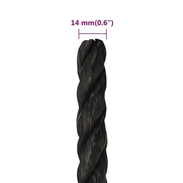 Rep svart 14 mm 50 m polypropen
