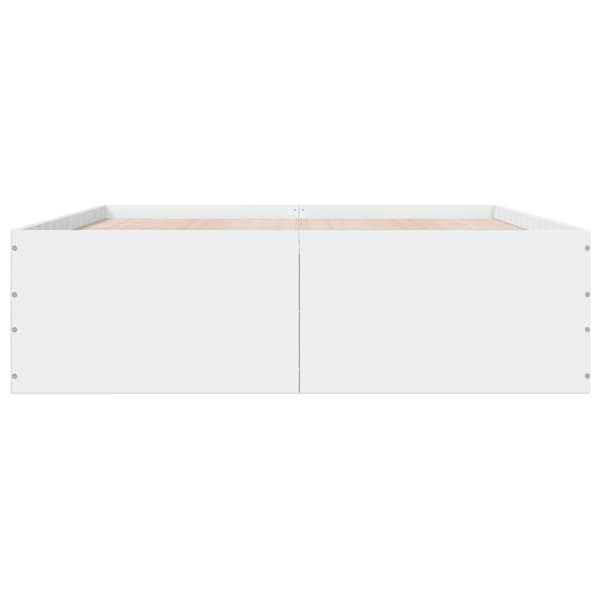 Sängram vit 160x200 cm konstruerat trä