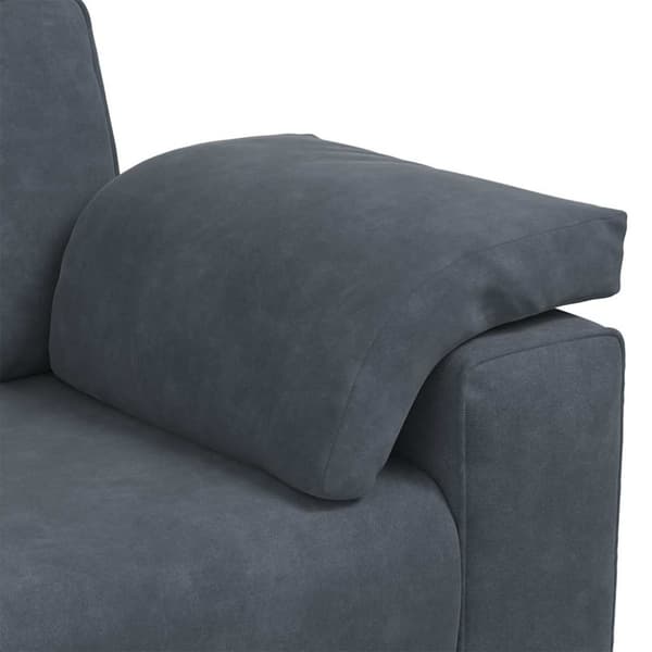 2 delar soffgrupp med dynor mörkgrå sammet