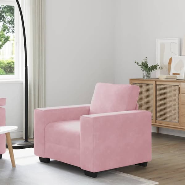 Soffstol rosa 100x77x82 cm sammet