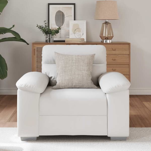 Soffa vit 100x81x84 cm konstläder
