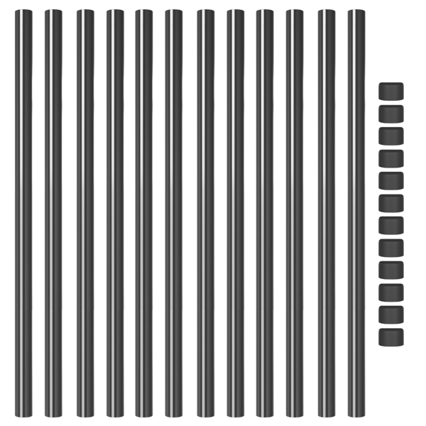 Stängselstolpe 12 pcs Grå 100 cm Pulverlackerad stål