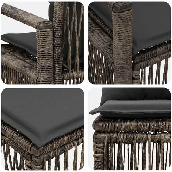 Trädgårdsoffset 11 pcs Grå konstrotting