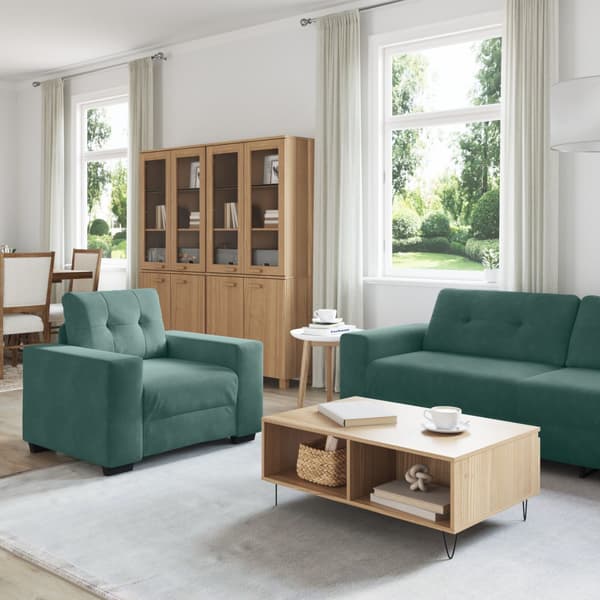 Soffset 3 pcs Mörkgrön 221 x 80 x 80 cm Sammet