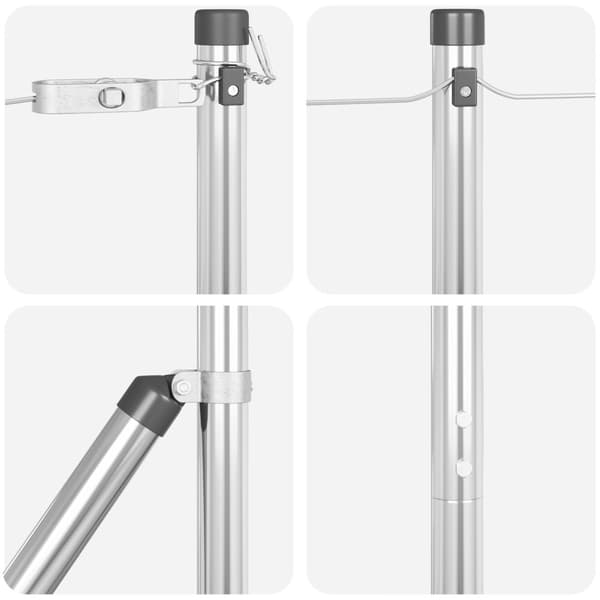 Stängselstolpe 7 pcs Silver Stål