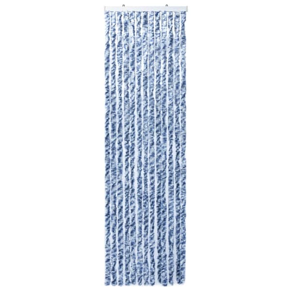 Insektsdraperi blå och vit 90x200 cm chenille