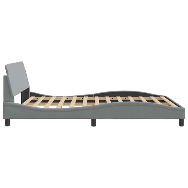 Bed Frame "Dover" Light Grey 152x203 cm Fabric
