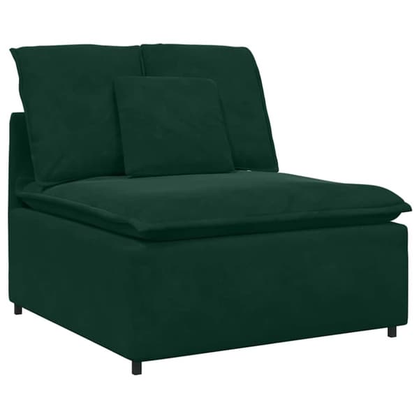 Modulsoffa med dynor sammet mörkgrön