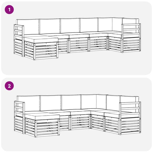 Utomhussoffset 7 pcs Vit och antracit