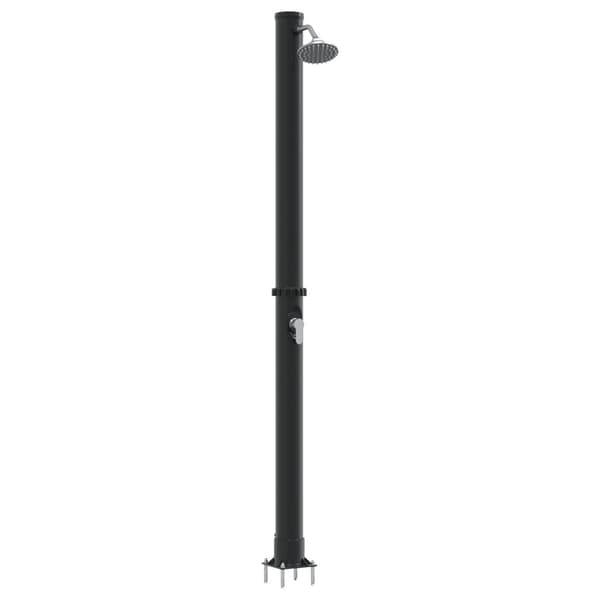 Utomhus Solardusch Svart 217 cm PVC och Aluminium