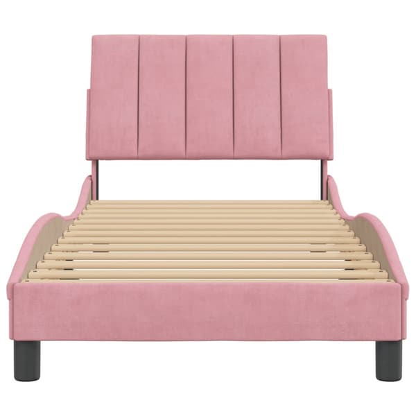Bed Frame without Mattress "Hanko" Pink 90x190 cm Velvet