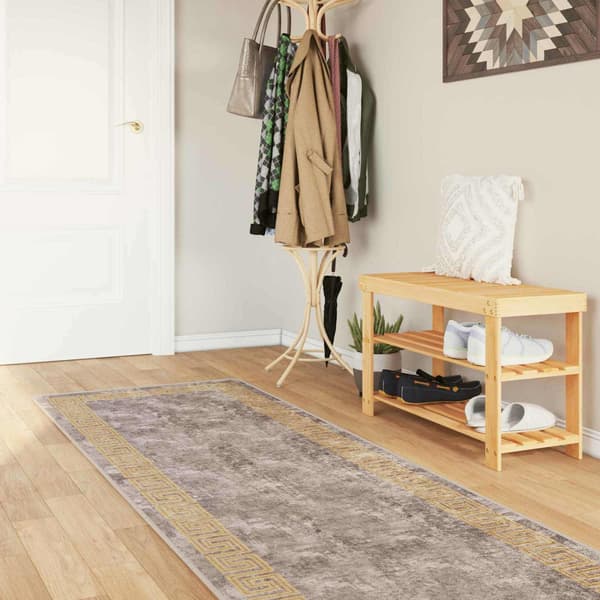Mattlöpare MARSA Grå 80 x 400 cm Polyester och PVC