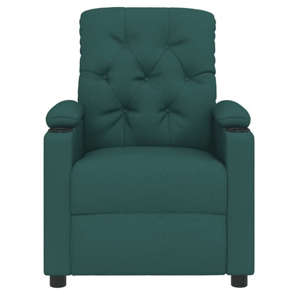 Reclinerfåtölj mörkgrön tyg