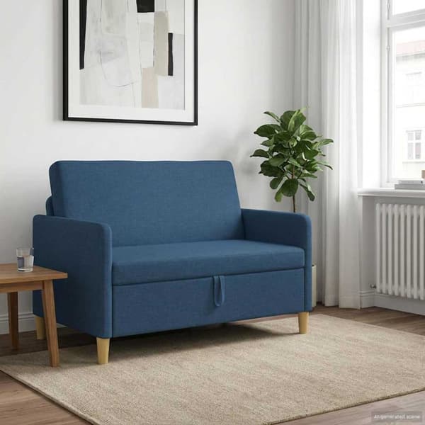 Soffa med förvaring Blå 122 x 78 x 87 cm Polyester
