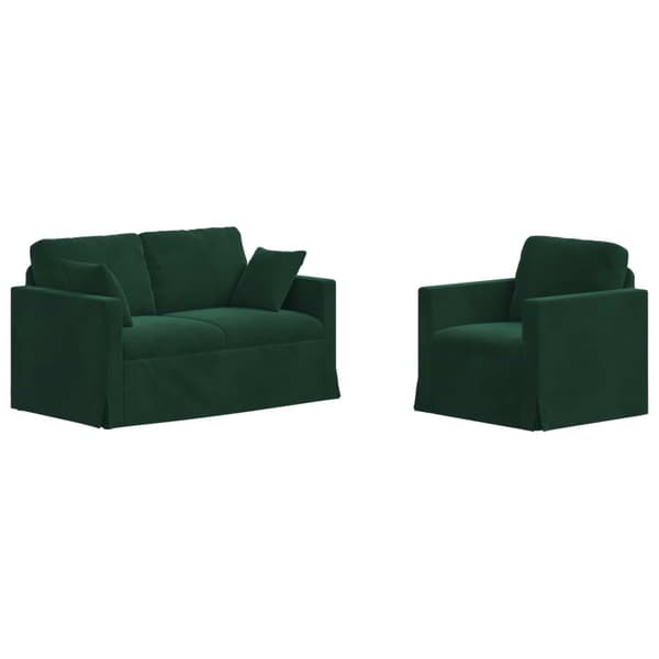 Soffset 2 pcs Mörkgrön 138 x 78 x 80 cm Sammet