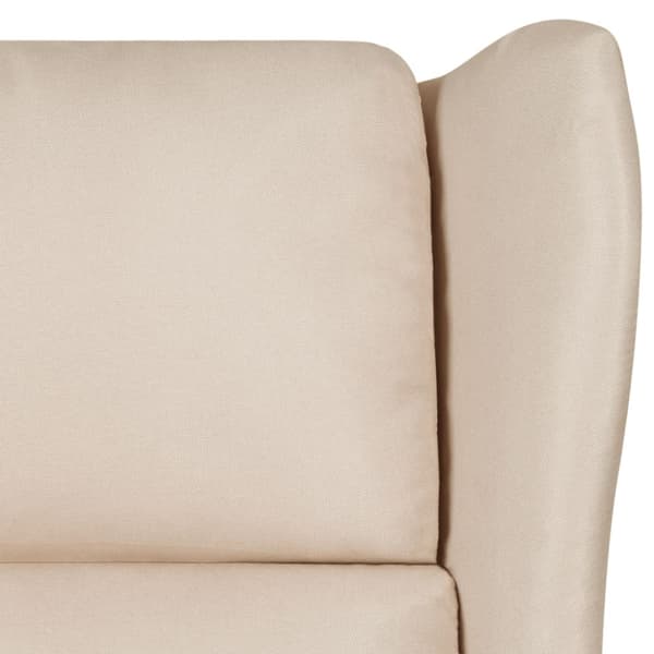 Massagefåtölj gräddvit tyg