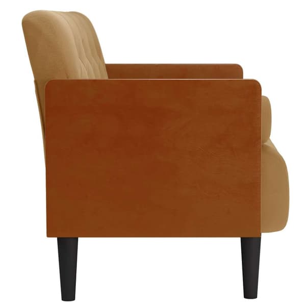 Loveseat soffa med dynor brun 110 cm sammet