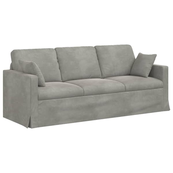 Soffa Ljusgrå 198 x 78 x 80 cm Sammet