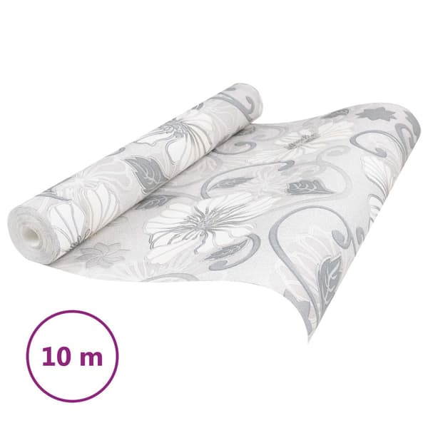 3D Solid Tapet Randig Blomma 10 x 0,53 m Non-woven tyg