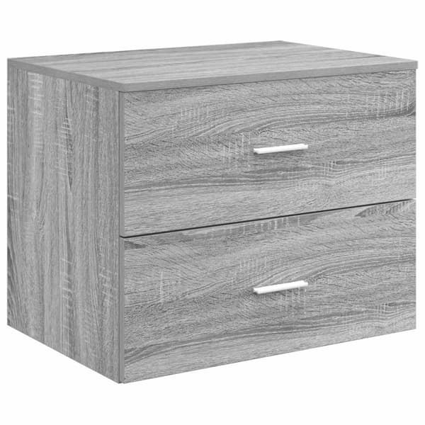 Badrumsmöbelset 4 pcs Grå Sonoma Konstruerat trä och glas