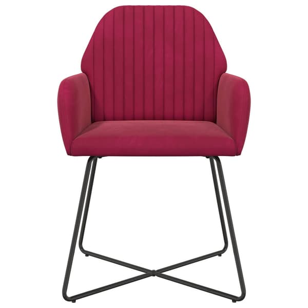 Matstolar 2 pcs Sammet Vinröd 55 x 50 x 84 cm