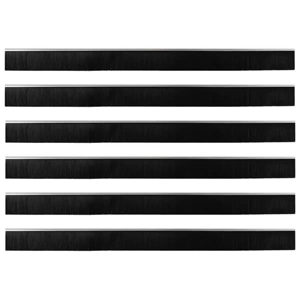 Självhäftande dörrborstlist 6 pcs Silver 100 cm