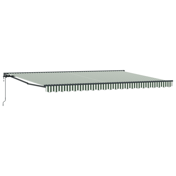 Markisram Grön och Vit 500 × 300 cm Polyester med PU-beläggning