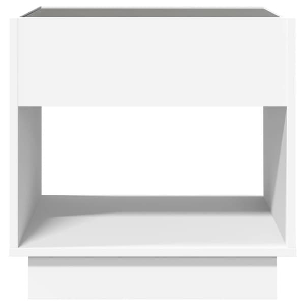 Sängbord med Infinity LEDs vit 50x50x50 cm