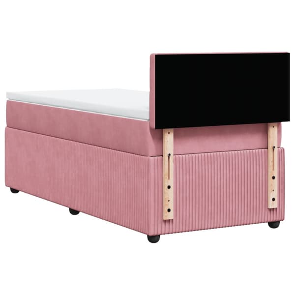 Ramsäng med madrass rosa 80x200 cm sammet
