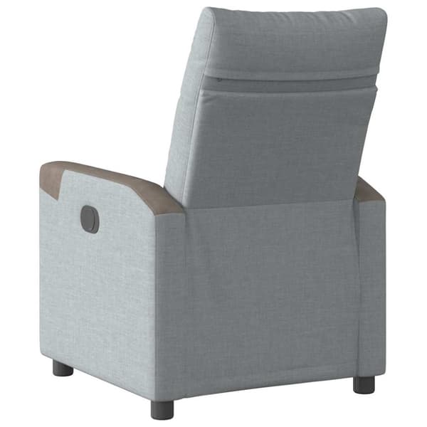 Elektrisk reclinerfåtölj ljusgrå tyg