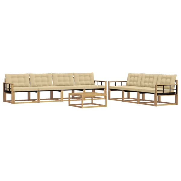 Utomhussoffset 8 pcs Vit och Beige