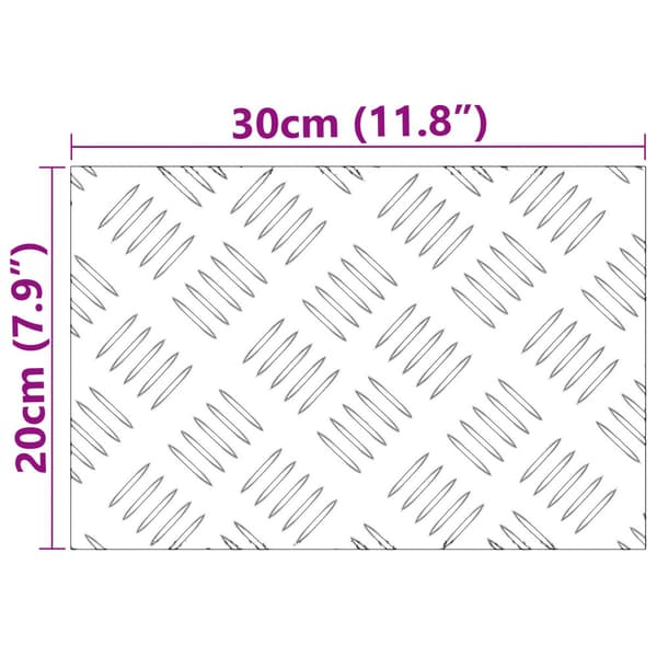 Trappsteg Rektangulär 2 pcs Silver 30 x 20 cm Aluminium