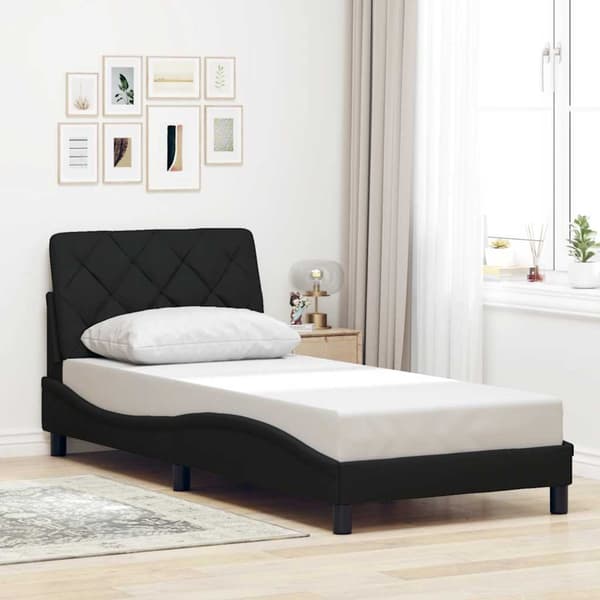Bed Frame without Mattress Black 80x200 cm Fabric