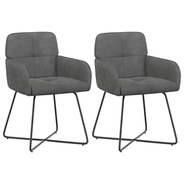 Matstolar 2 pcs Sammet Mörkgrå 59 x 56,5 x 86 cm