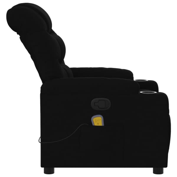 Massagefåtölj svart tyg