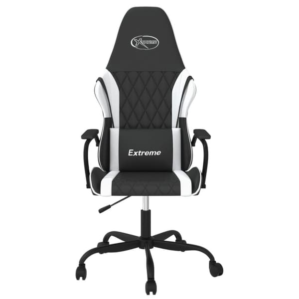 Gamingstol svart och vit konstläder
