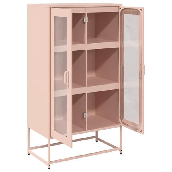 Highboard rosa 68x39x123 cm stål