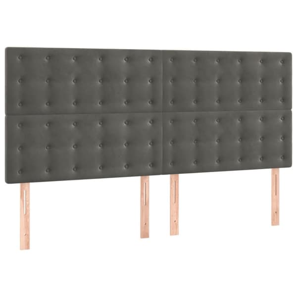 Sänggavel mörkgrå 180x5x118/128 cm sammet